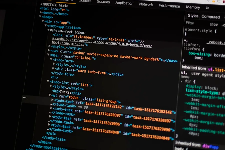 Developer workstation with code and dashboards